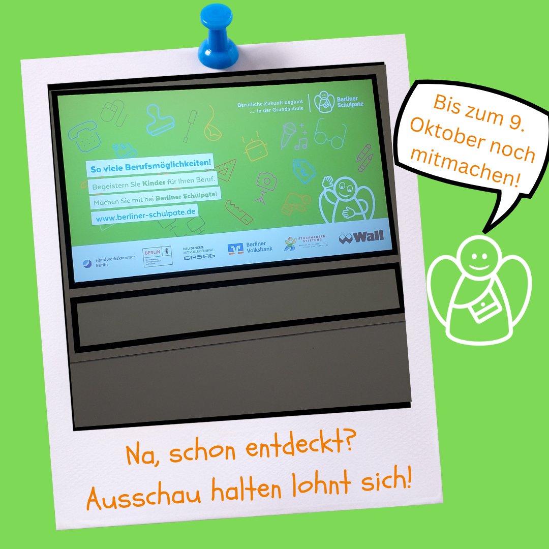 Lust auf #Torte? Dann macht bei unserer Aktion #haltetausschau mit! Entdeckt uns auf Postern an Bushaltestellen oder digitalen Werbeflächen in U-Bahnen, macht ein Foto, schickt es mit Datum und Ortsangabe bis 9.10. an info@berliner-schulpate. Mit etwas Glück ist die #Torte eure!