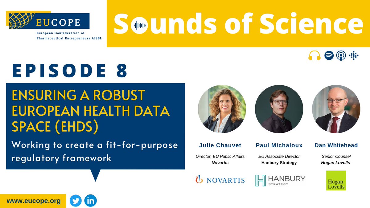 The European Health Data Space (#EHDS) has the potential to stimulate innovation that benefits EU competitiveness. However, such a common #data space is expected to face challenges.

🎙️We discuss these challenges and more on our latest #podcast

LISTEN🎧 spotifyanchor-web.app.link/e/vtU3Pajjttb