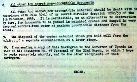 Documents on colonial British massacres of the Mau Mau of Kenya were officially destroyed in 1959 See circular here👇