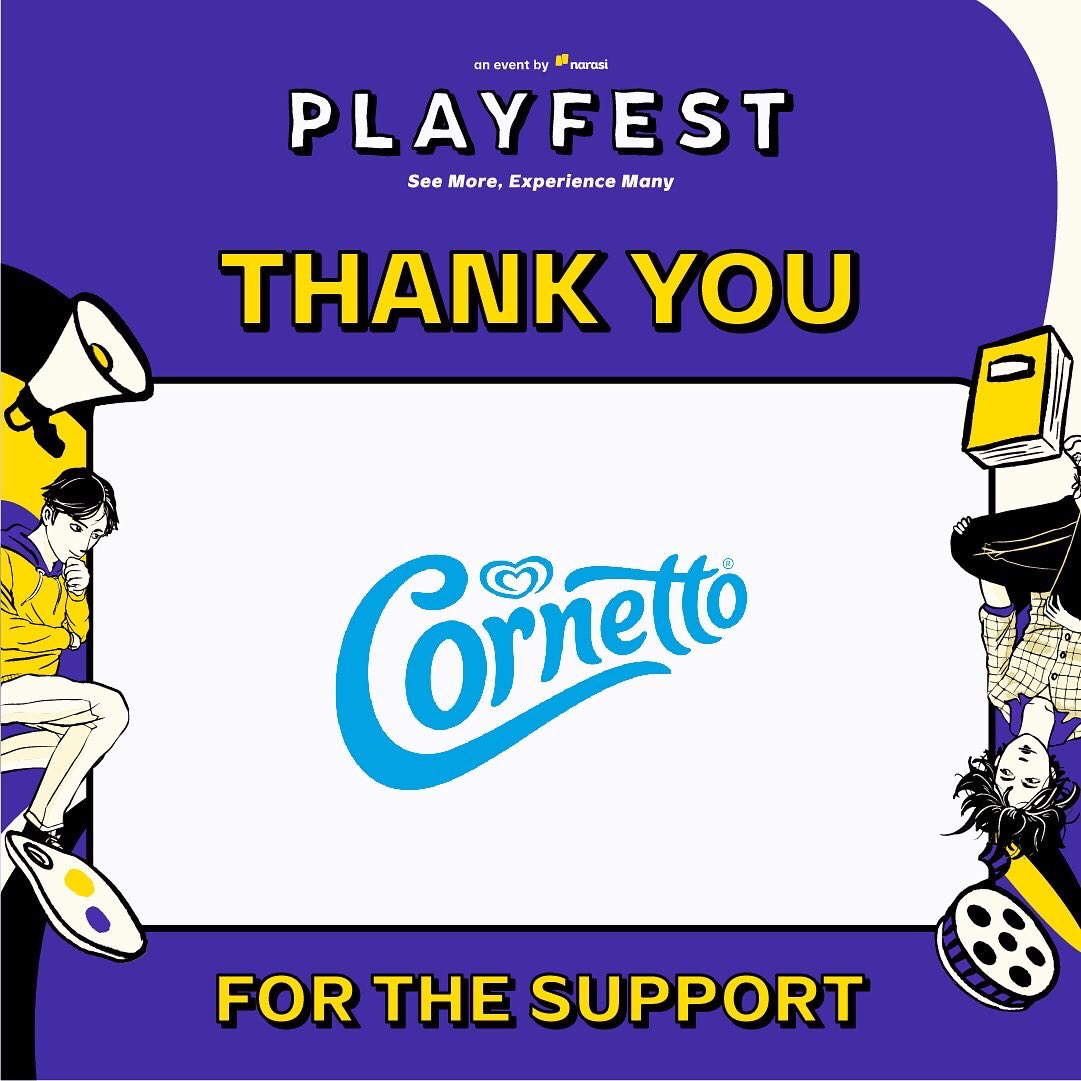 narasitv's tweet image. Terima kasih untuk semua official sponsor yang telah mendukung Playfest!🥳

#Playfest2022 nggak mungkin berjalan lancar tanpa dukungan dari @juloindonesia @GrabID @ovo_id @CornettoID @DaihatsuInd @sehatAQUA @GarnierID &amp;amp; @Urbnxid 🙌🏻 | Playfest

#Playfest2022 #ReactivateYourSense