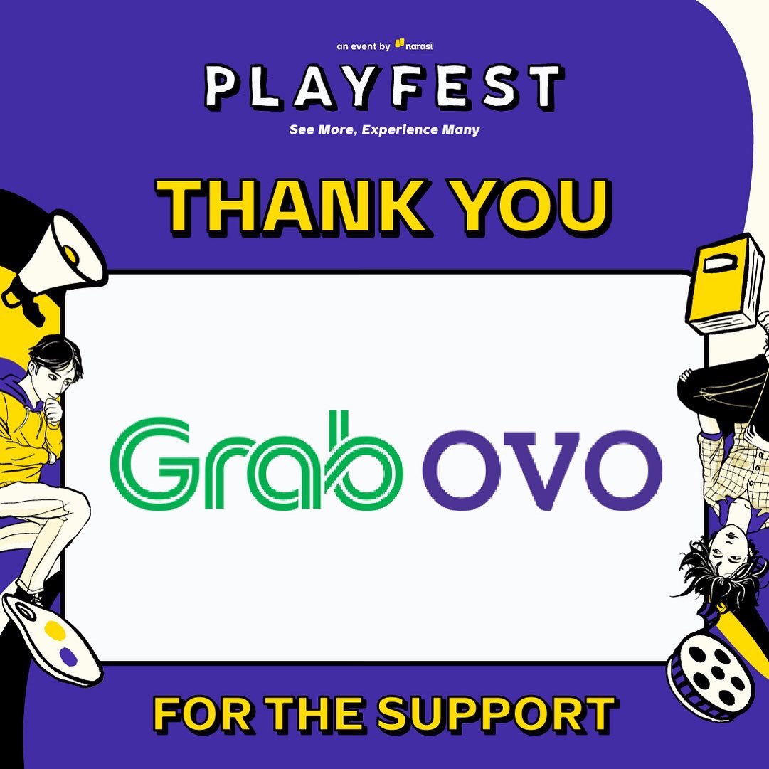 narasitv's tweet image. Terima kasih untuk semua official sponsor yang telah mendukung Playfest!🥳

#Playfest2022 nggak mungkin berjalan lancar tanpa dukungan dari @juloindonesia @GrabID @ovo_id @CornettoID @DaihatsuInd @sehatAQUA @GarnierID &amp;amp; @Urbnxid 🙌🏻 | Playfest

#Playfest2022 #ReactivateYourSense