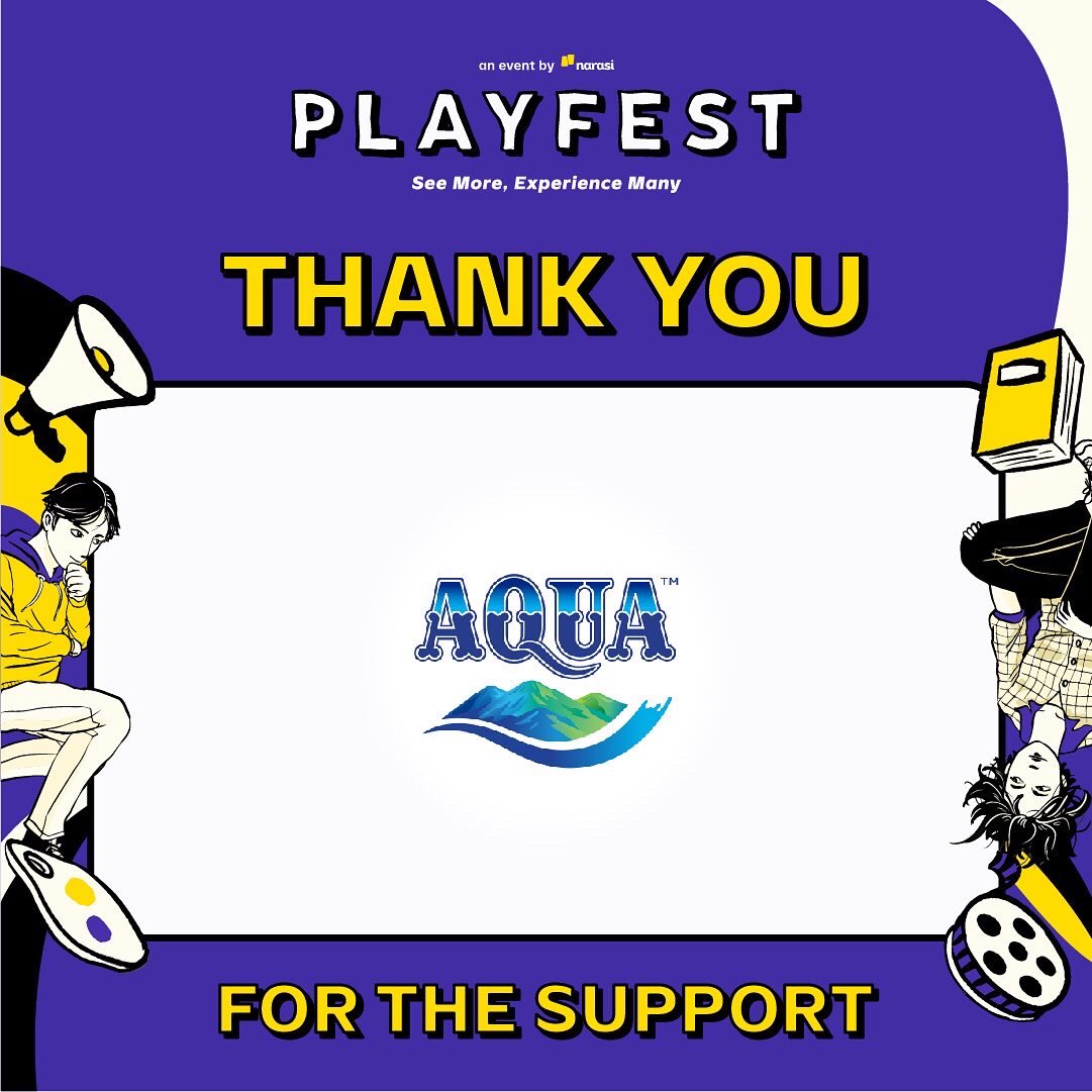 narasitv's tweet image. Terima kasih untuk semua official sponsor yang telah mendukung Playfest!🥳

#Playfest2022 nggak mungkin berjalan lancar tanpa dukungan dari @juloindonesia @GrabID @ovo_id @CornettoID @DaihatsuInd @sehatAQUA @GarnierID &amp;amp; @Urbnxid 🙌🏻 | Playfest

#Playfest2022 #ReactivateYourSense