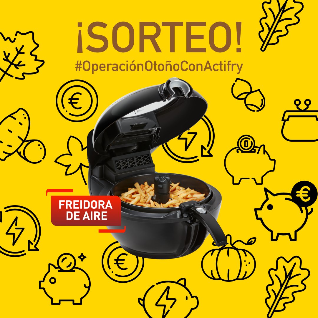 Tefal_ES's tweet photo. 🔴 #SORTEO #OperaciónOtoñoConActifry

🎁 Sorteamos 1 Actifry Genius XL en cada canal de TEFAL España: Facebook, Twitter e Instagram.

Haz [RT+Follow] y menciona a alguien que también nos siga
📆 Tienes tiempo hasta el 30/09 incluido.

¡Suerte! https://t.co/mLMQLgYdBA