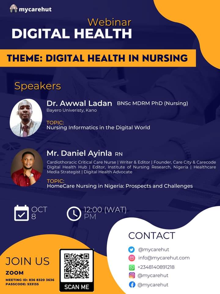 medtunity's tweet photo. Join our first live Digital Health Webinar on Nursing Informatics. 
The webinar also features announcement of a new homecare digital solution. 

Date: Oct 8, 2022
Time: 12pm

Join on Zoom:
https://t.co/uQiJqBkXP8
Id: 83683203636
passcode: 533135 https://t.co/CZT6e8gbap