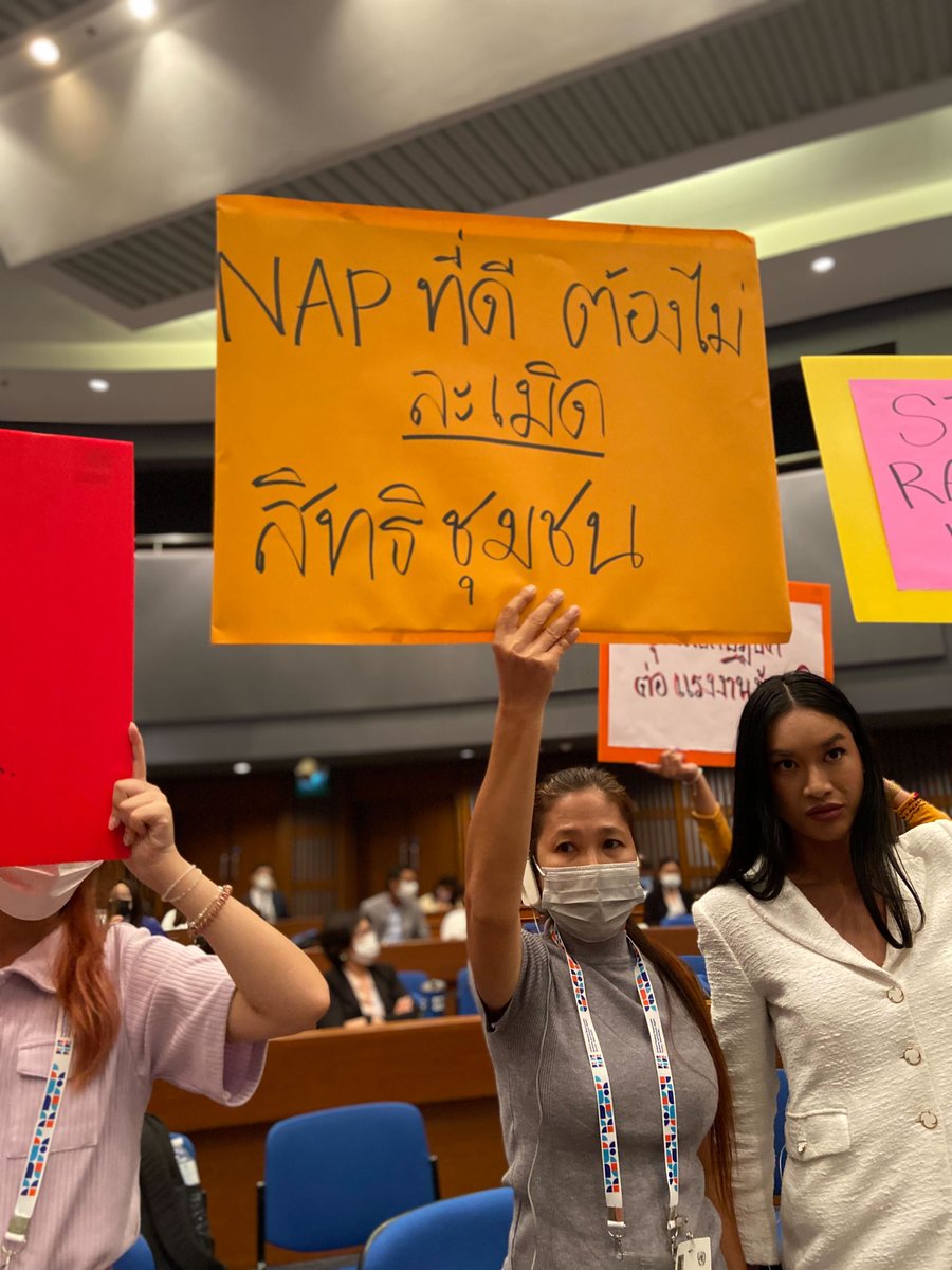 ManushyaFdn's tweet photo. #RBHRF2022✊Human Rights Defenders from #SaveSabWaiVillagers #SaveChana #JusticeForPhichit made it crystal clear: NAPs are not doing anything while communities on the ground face abuses, intimidation & reprisals. Enough is ENOUGH!
#BindingTreaty #AsiaWakeUp #StopNAPping https://t.co/Hmcr4ctS2r