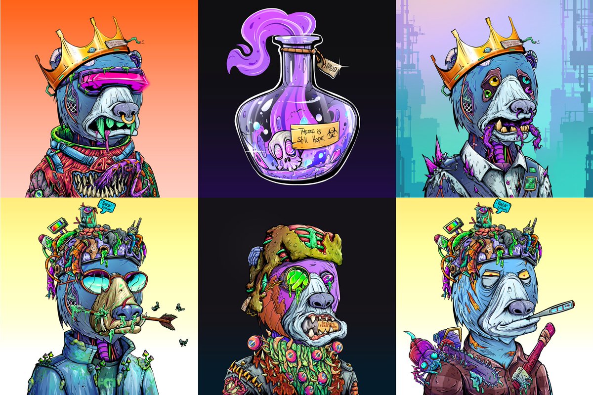 K1DBiBi's tweet photo. Woke Up to some fresh #NFCTD 🅐rt today💎 

My first ever Visor Trait and its Crowned 🔥 Stoked on the Airdrop @InfectedMob 

The Bearz most likely need a Cure tho, they sick AF🧪

Roadmap 2.0 - The cure is on its way Lfg 🌏 https://t.co/j3MCUxJFi5