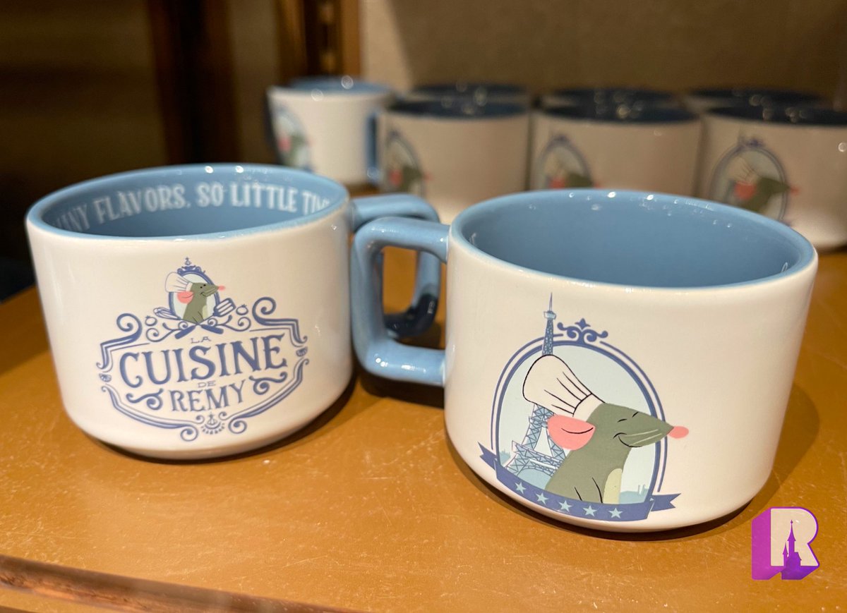 DLPReport's tweet photo. 🛍 New Ratatouille merchandise at Chez Marianne:
- “Cuisine de Rémy” small cup (€5)
- Decorative plate (€10)
- Rat mug (€22)
- Engraved spoon (€9) https://t.co/Bl9DyEspT5