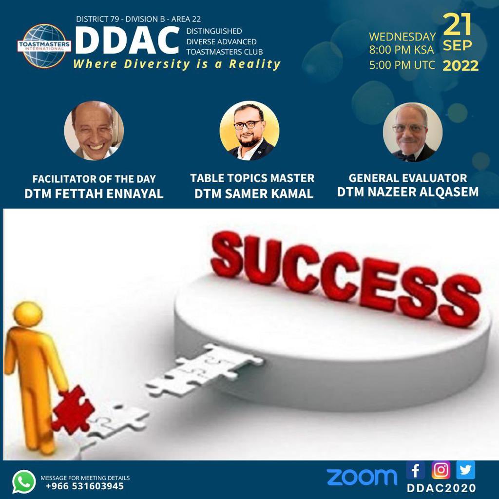 Success is never accidental. It depends on hard work, sustained toil, determination and perseverance. Our best successes  are often accompanied by  our greatest failures.

Register in advance for this meeting:
us02web.zoom.us/meeting/regist…