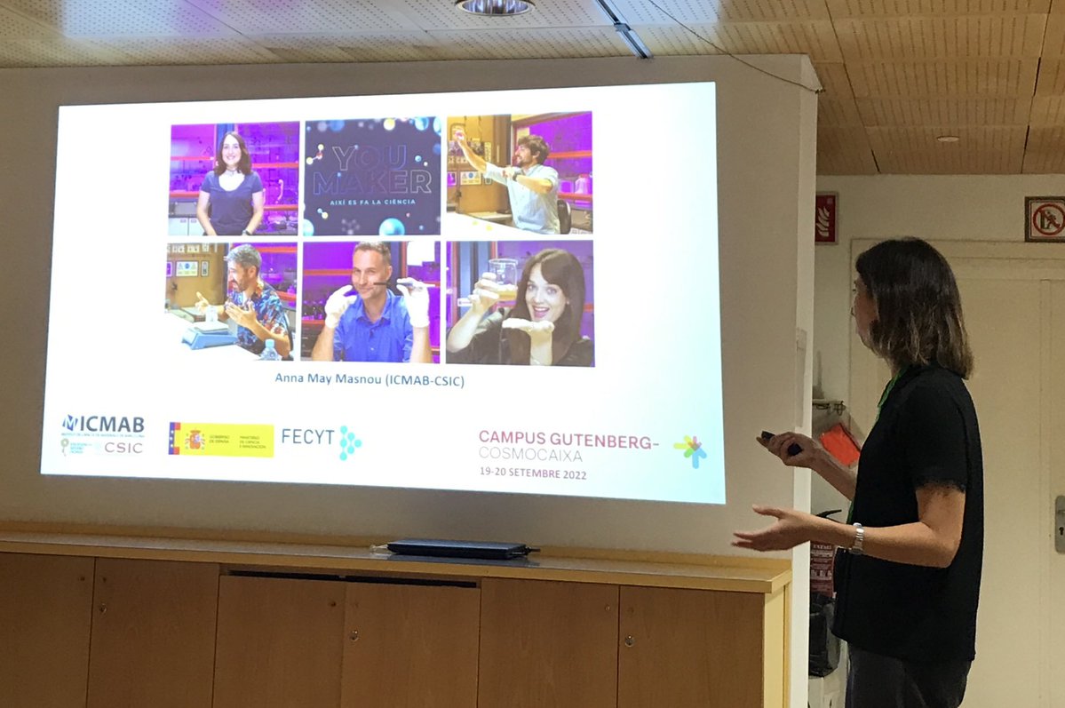 SOMM_alliance's tweet photo. Los divulgador@s de centros y unidades @SOMM_alliance son protagonistas en #Cgutenberg22
➡️Anna May @amaymasnou ha presentado #YouMaker 📽️📺liderado por el @icmabCSIC que es finalista de #PremiosGutenberg #CGutenberg22
Votaciones 👉 📩https://t.co/oQvGmOug2K @CosmoCaixa_CAT https://t.co/pKSbD5ASyB