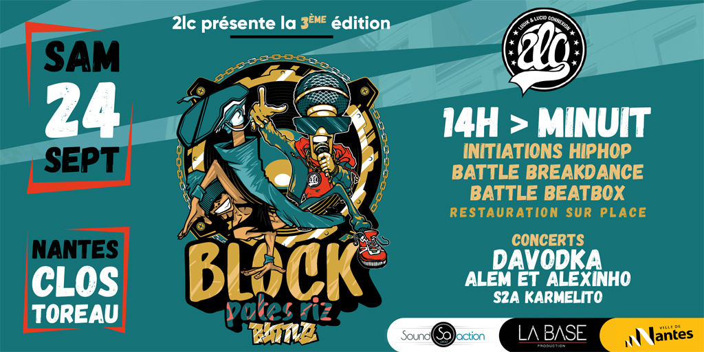 Sound_Action's tweet image. 🥁 J -4 Avant le retour du festival Block Pâtes Riz #3 Samedi 24 Septembre à Nantes 🎪 Au menu concerts de @DavodkaLV2T , @alem_new_school &amp;amp; Alexinho (Uniteam), battle beatbox, battle break, initiations Hip Hop. 👉Infos : fb.me/e/1JULTuEKY #rap #hiphop #beatbox #battle