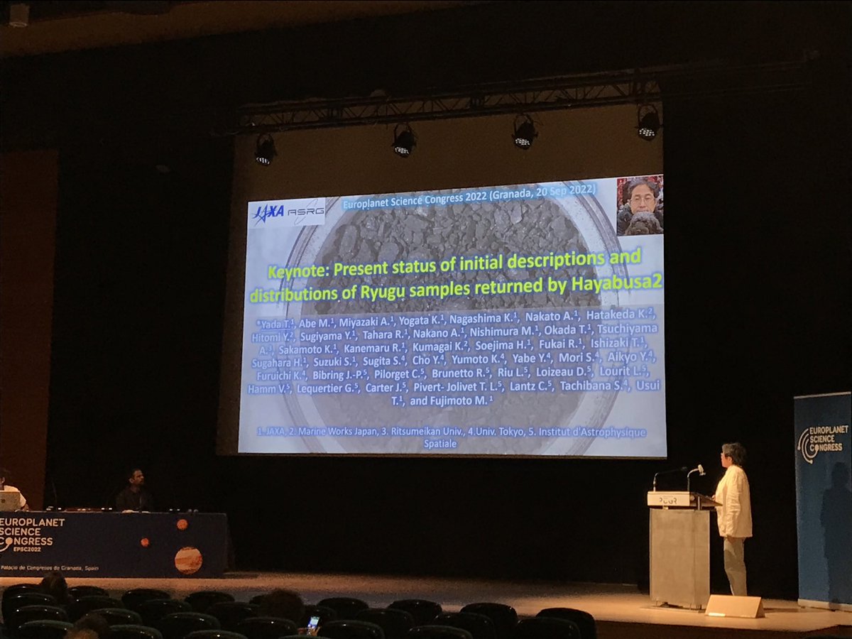 Hayabusa2 results on the samples returned to start the day this morning ! A lot to digest indeed. <a href="/europlanetmedia/">Europlanet 🇪🇺</a> #epsc2022