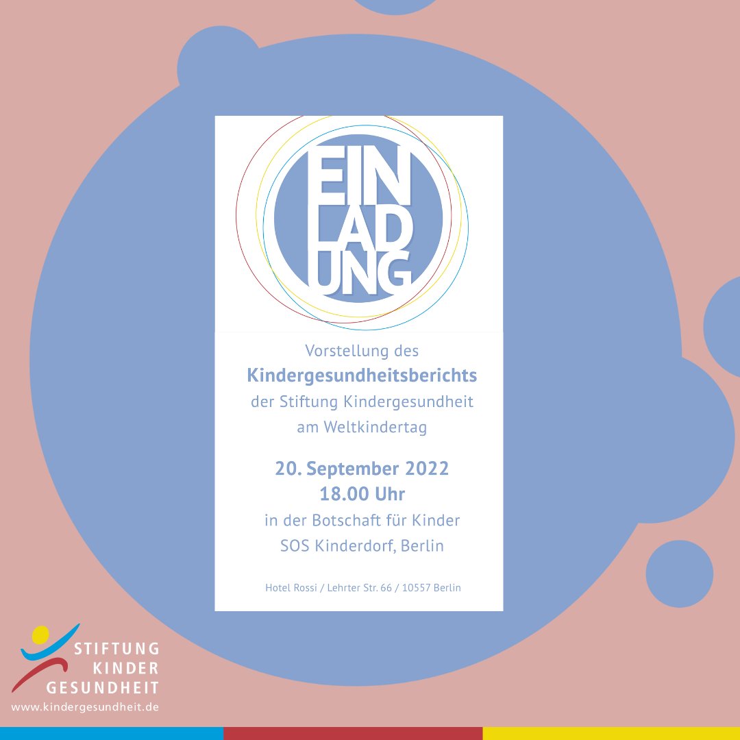Am heutigen #Weltkindertag stellt @stiftung_kinder den 1.#Kindergesundheitsbericht vor &amp; diskutiert mit <a href="/yooHannes/">Johannes Wagner, MdB</a> &amp; <a href="/NezahatBaradar1/">Nezahat Baradari MdB a.D.</a> den Status in🇩🇪 –von Auswirkungen der #Klimakrise bis zur Vorsorge etwa durch #HPV-Impfungen. Für alle Kurzentschlossenen👉bit.ly/3QJiLoB
