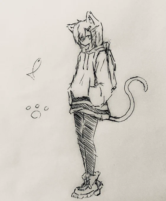 今までアイコンに使ってた元絵貼ってなかった
誕生日に友達から貰ったボールペンで描いたネコちゃん 