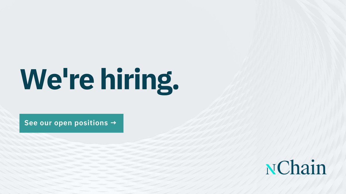 nChainGlobal's tweet photo. Are you a future thinker? 🤔 💭 

👀 We're on the lookout for talented and driven people who are ready for a challenge. If this speaks to you, check out our new open positions and come work with the only future-ready #blockchain.

https://t.co/2grLrUH6Uk
#jobs #work https://t.co/SUuyGg9jik