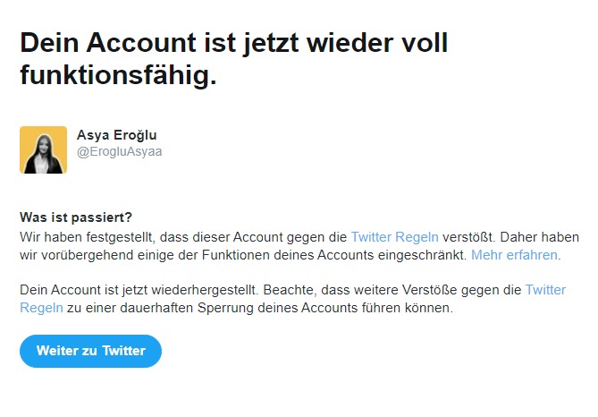 ErogluAsyaa's tweet photo. Twitter hat mir einen "Maulkorb" nach #Irankritik verpasst. Hass- und #Antisemitismus schwierig. 

#Meinungsfreiheit #Mahsa_Amini #MahsaAmini #ExMuslime #Kopftuch #Iran #GenderApartheid #Frauenrechte #Misogynie #Frauenhass https://t.co/vZF8M4vR7Z