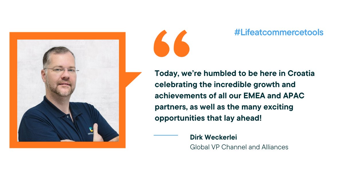 commercetools's tweet photo. This week, we kicked off #ctPS22 in Croatia bringing together over 130 partners from across the EMEA and APAC regions. Check out what our Global VP Channel and Alliances, Dirk Weckerlei, has to say about this year’s summit. ⬇⬇

#LimitlessPossibilities #commercetools https://t.co/YkpmOdYZZ6