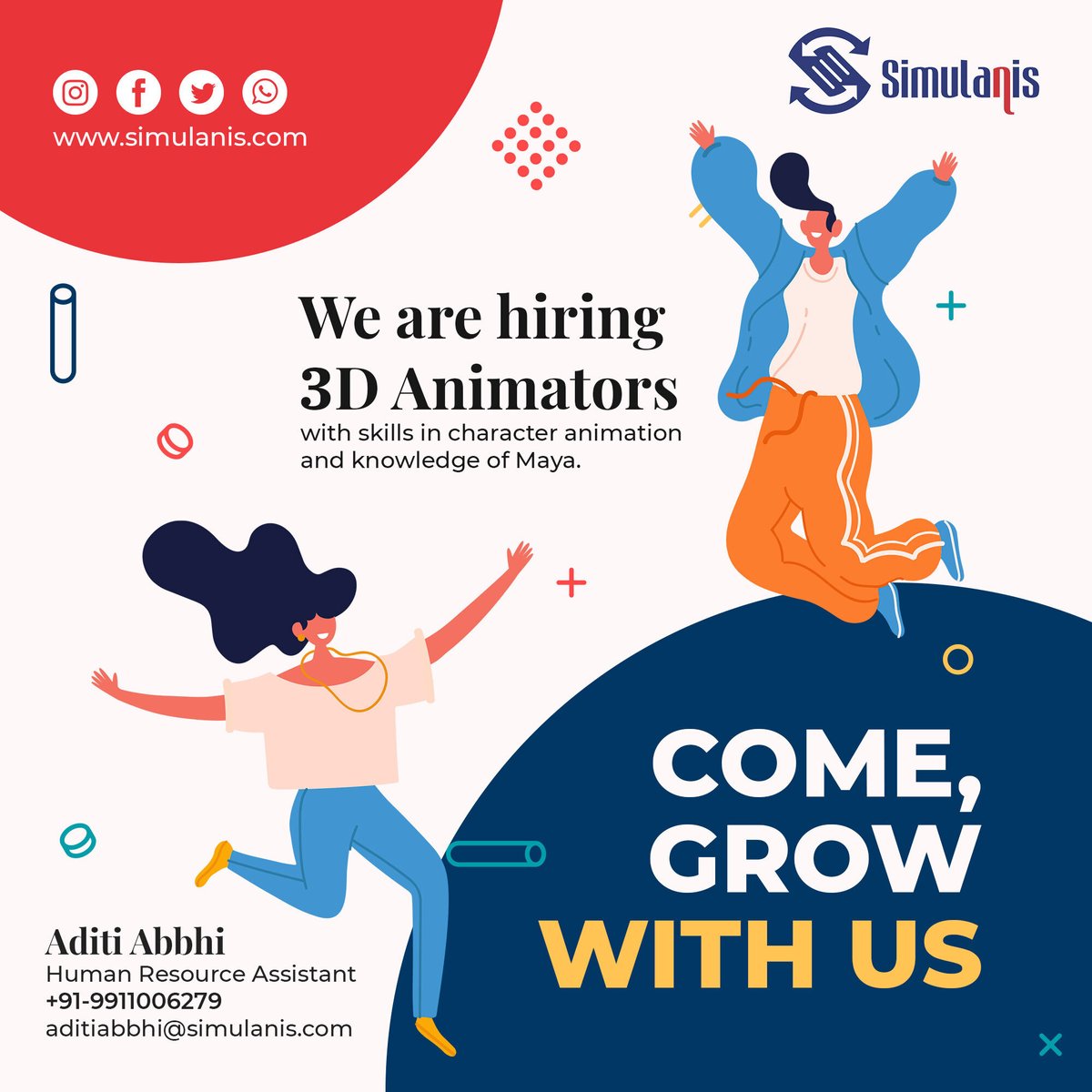 Simulanis's tweet photo. We’re looking for creative, curious and talented 3D Animators to join our growing team. Mail your resumes to aditiabbhi@simulanis.com

#Jobsearch #jobopening #hiring #Recruiting #Recruitment #jobposting #highjobopportunity #simulanis #discoverjobs #creativity #design https://t.co/o88M4gFnt3