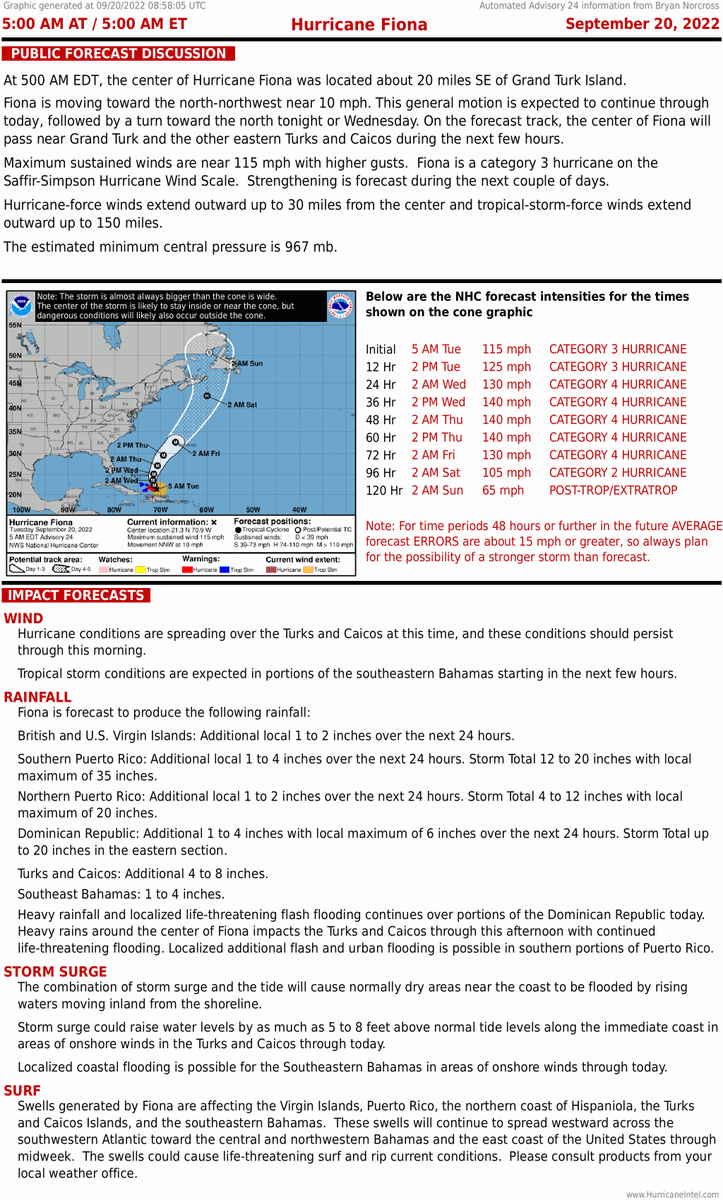 kflmiami427's tweet photo. RT: (@bnorcross)NEW Hurricane #FIONA PUBLIC DISCUSSION from @NHC_Atlantic. Automated experimental summaries for all storms are available at https://t.co/1DTSJZSRDQ. https://t.co/7nEIaGcEYz #miamiweather #flwx #nwsmiami #Sheffieldissuper #doncasterisgreat …