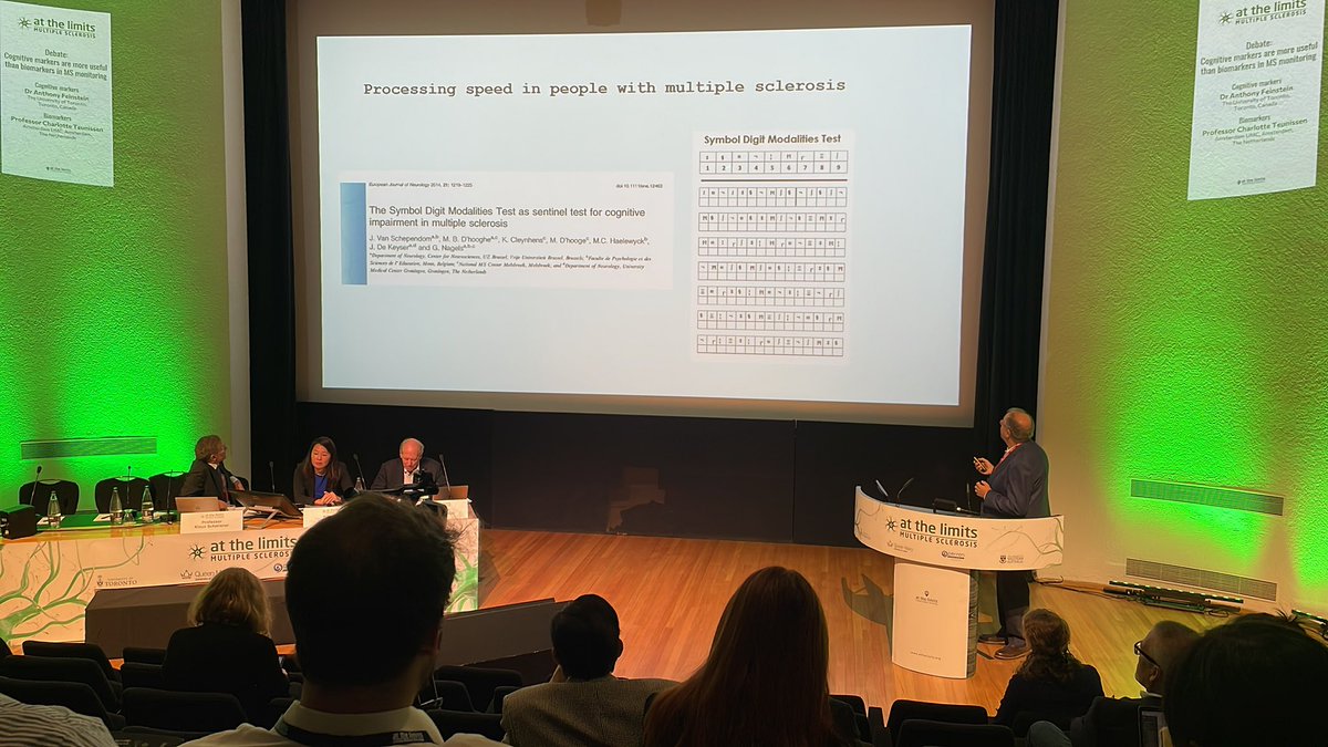 themsguide's tweet photo. Now we’re talking. Cognitive function in #MS. 

Testing of actual individual cognitive function versus testing bio markers to determine level of cognitive decline. 

Really interesting debate. 

#MSATL https://t.co/8RtL1MdjQv