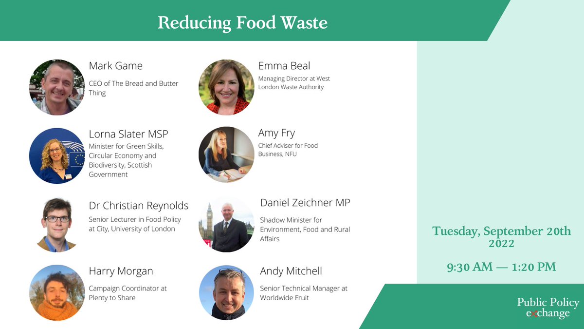 Today's event on: Reducing Food Waste with some brilliant speakers. 

More:publicpolicyexchange.co.uk/event.php?even…