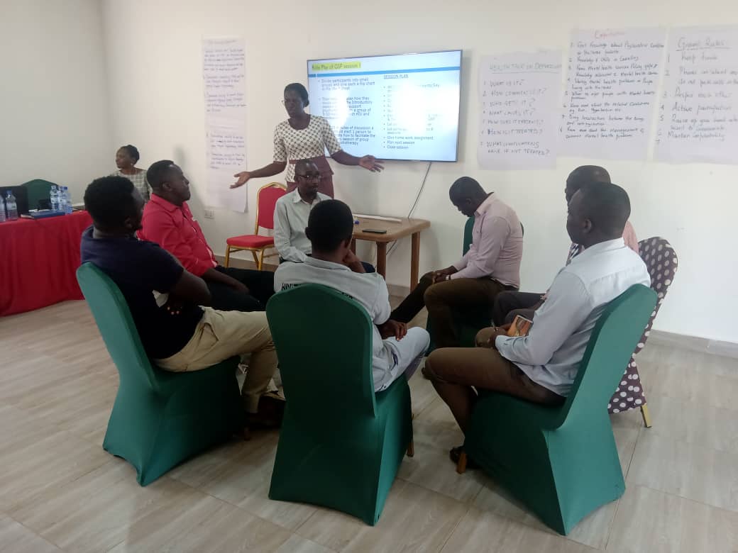 SeekGsp's tweet photo. Through GSP, health workers are trained to identify and treat depression.
Day 1 of GSP training of Health workers at Hoima Regional Referral Hospital.
#GSPtraining
#mentalhealthug
#GSPforhealthworkers
#fightingdepression
@Makerere
@MinofHealthUG
@WHOUganda
@UNAIDS https://t.co/hvWTjvp2y9