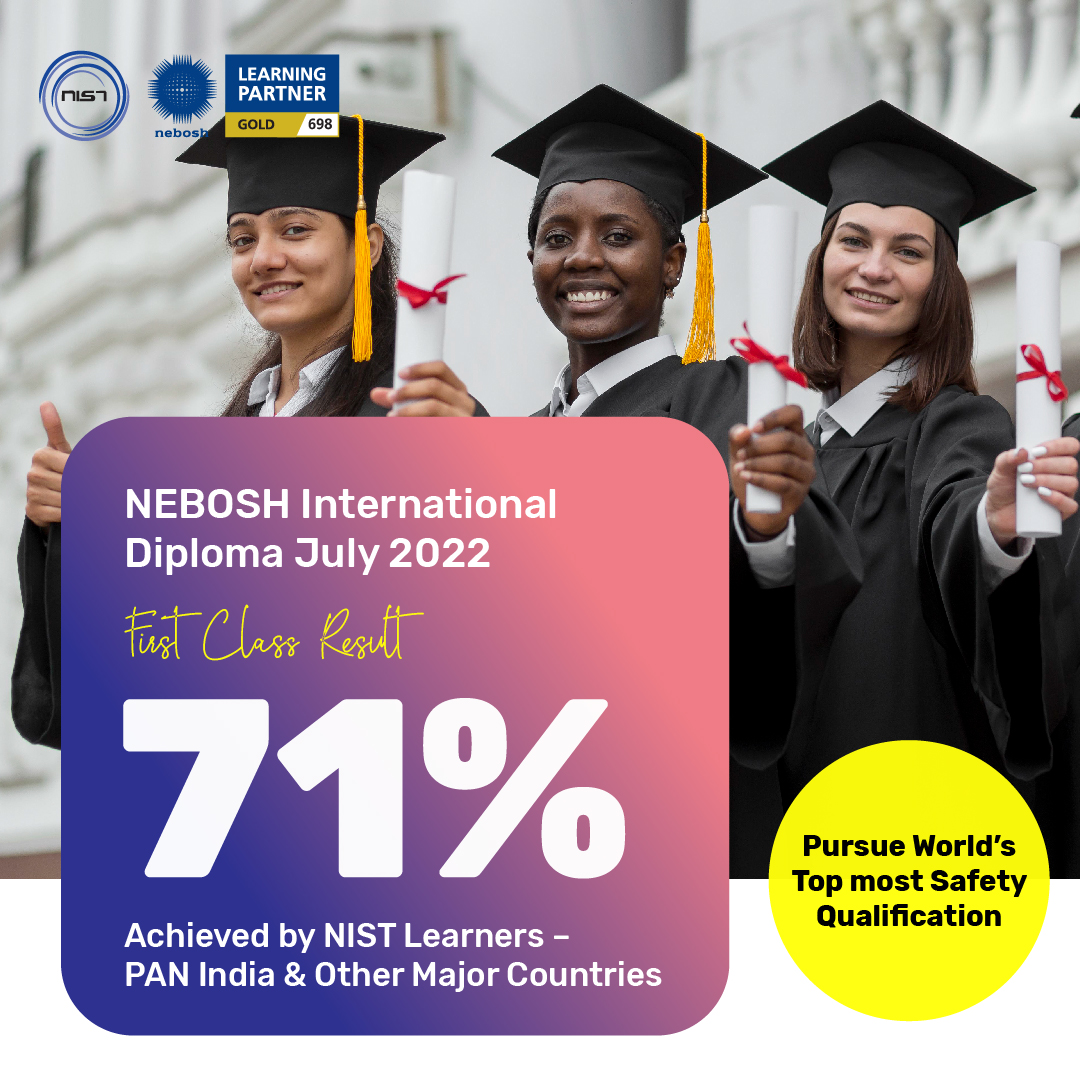 NIST_Global's tweet photo. Choose NIST &amp; Achieve first class result in NEBOSH IDip! Experience world-class training experience like never before! NIST congratulates its learners &amp; trainers for such an incredible achievement! 
.
.
.
#nist #nistinstitute #nebosh #neboshidip #firstclassresult #safetyinstitue https://t.co/n8RZUS0Llk