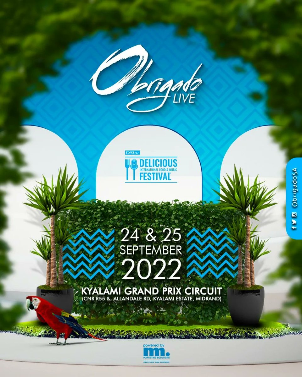 ObrigadoSA's tweet photo. Yes, it is official, @Obrigadosa will be bringing the Afro-Latin party to @DeliciousFestSA! 🥳

Join us at the #ObrigadoDanceStage at the Food Court Saturday and Sunday, 24 to 25 Sep!

Catch us tonight on @dstvdeliciousfestival IG live at 7 pm for a special interview 🎊 https://t.co/x461g9KQOW