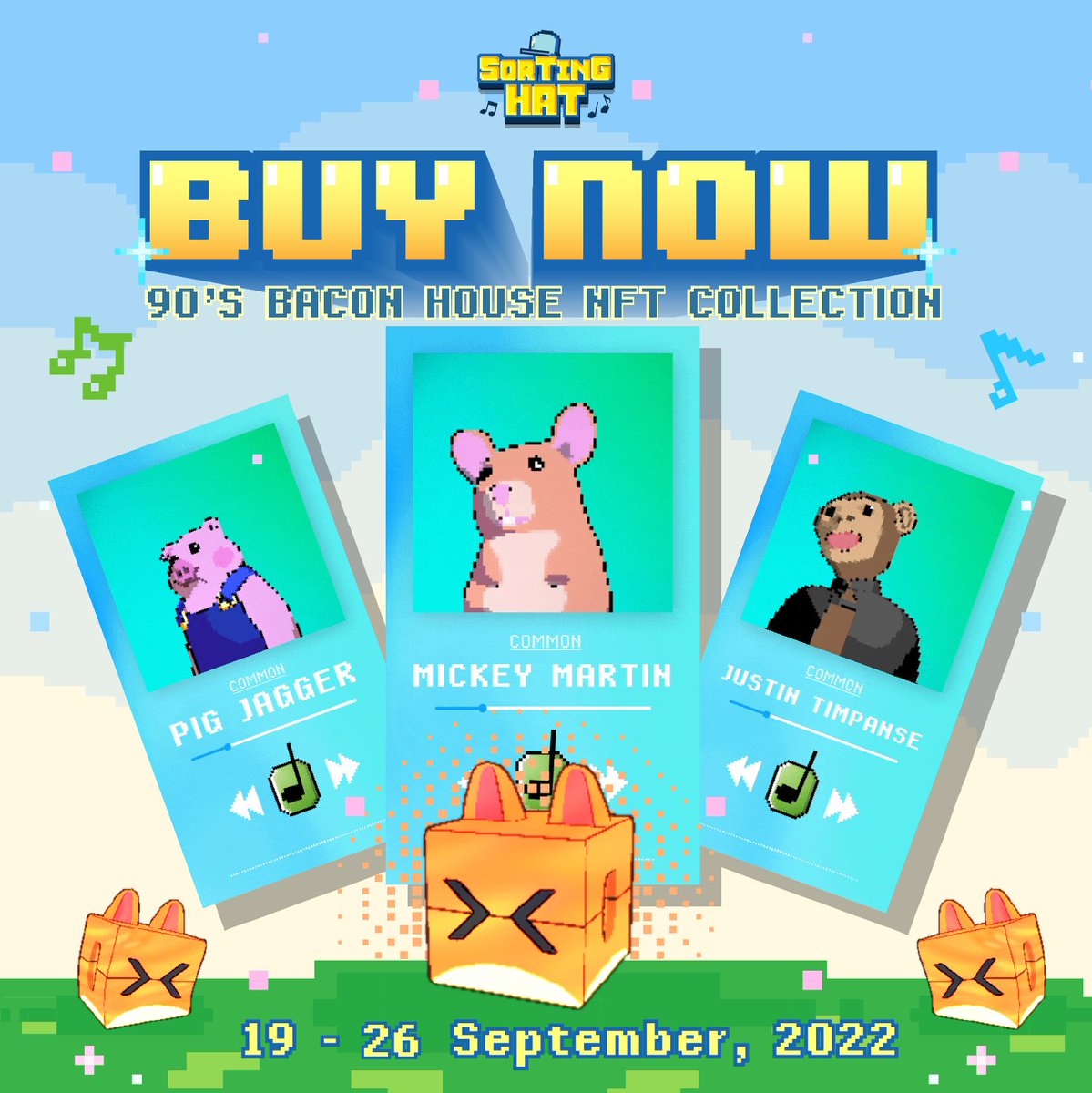 Sortinghatgame's tweet image. 📢  Grab The &quot; 90&apos;s BACON HOUSE &quot; PACK SALE Now! ✨ 

Don&apos;t miss out on the chance the get your hands on one of our valuable collections. 
Buy now 👉🏻  packsale.sortinghat.game