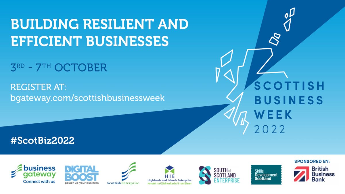 bgateway's tweet photo. 📣 Scottish Business Week is back!

Join us 3rd - 7th October for a programme packed full of inspirational speakers, webinars, masterclasses &amp; networking opportunities.

Grab your free space ➡️ https://t.co/ImxFsu5iTs

#ScotBiz2022 https://t.co/dGqztId47Y