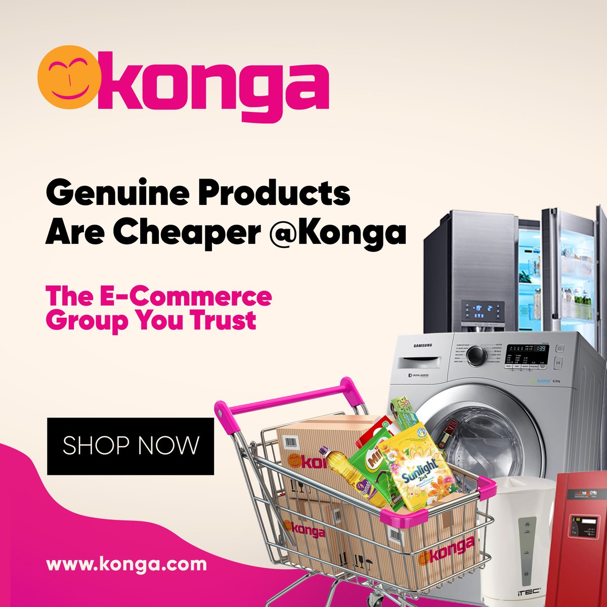 ShopKonga's tweet photo. When you think quality & genuine products at the best prices, THINK KONGA!.
Visit our website now to join the Konga Tribe: https://t.co/qeT0wRF4Oz
.
.
.
#CheckOnKonga #CheaperOnKonga #ShopOnKonga #marketPlace #OnlineShopping https://t.co/8rBADPlHUY