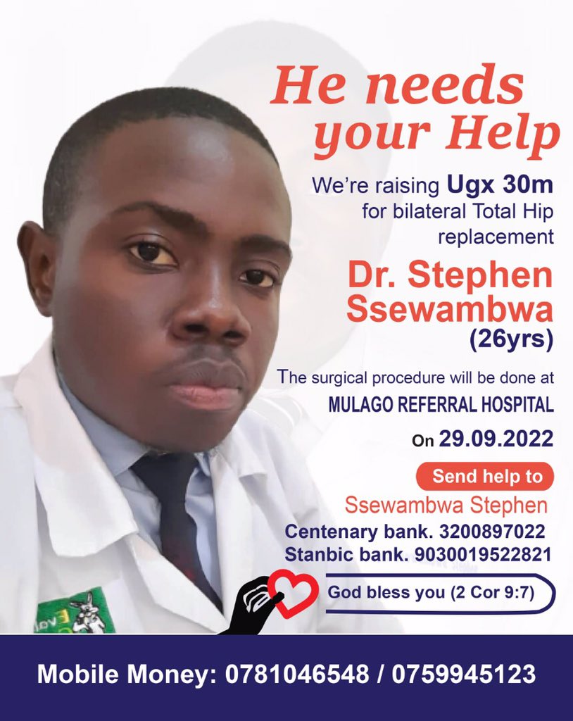 1HawiiHawii's tweet photo. Your help will be highly appreciated.
Save Ssewambwa, save a doctor to save more lives๐ค๐พ.
#MakerereAt100,#MakerereCHS,#MUST,#GuluFacultyofmedicine.#MoHUg. https://t.co/5S6DqNpCF0
