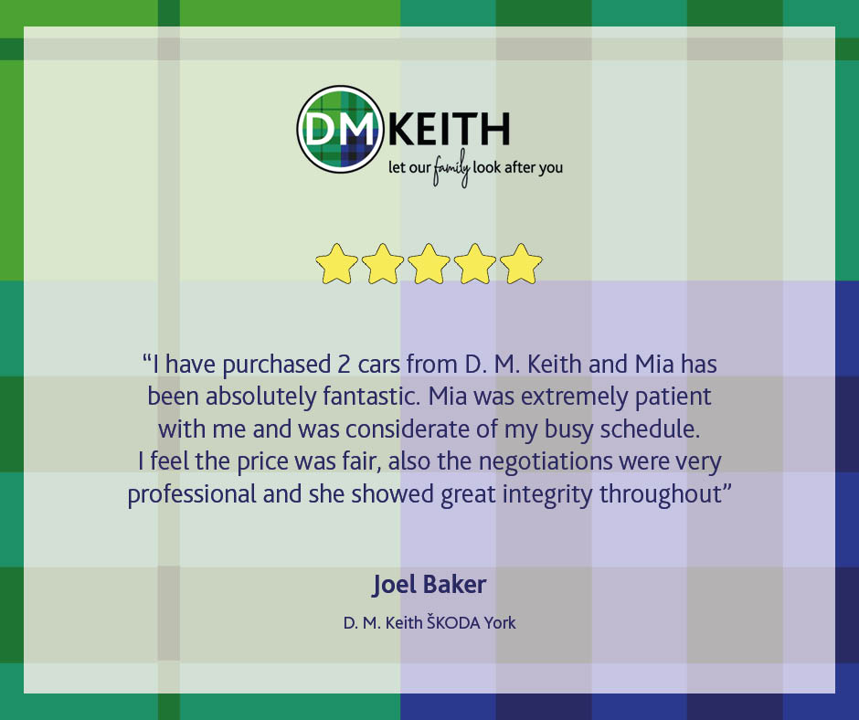 dmkeithgroup's tweet photo. Here at D. M. Keith we strive to provide top level customer service. 🌟
A customer recently visited our ŠKODA York  showroom and gave praise for level of service he received. 
Thank you for the kind words 👍😁

#DMKeith #TeamTartan #goodreveiw #happycustomer https://t.co/gWUrxmqRIh