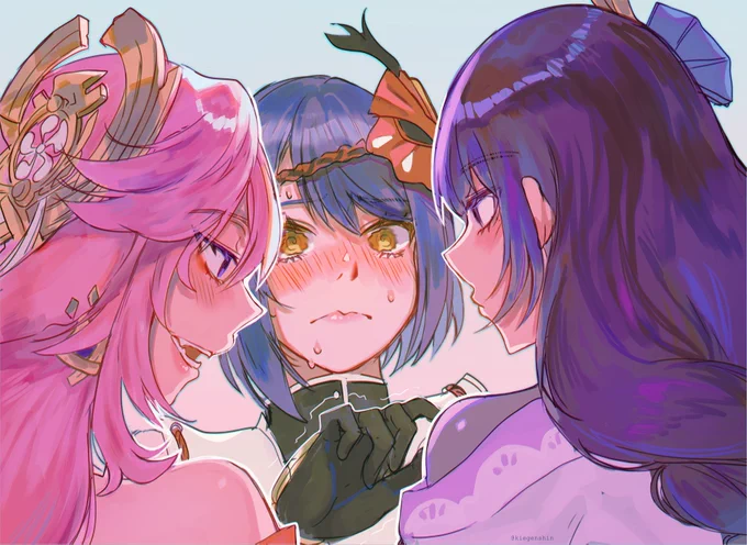 Female bullying 2022 (colorized) #eimikosara #原神 