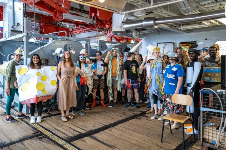 NANO4Ocean's tweet photo. NANO members and #NoSoAT trainees baptised when crossing the Equator line onboard #Polarstern #PS132 https://t.co/V7zcDEHuIq https://t.co/NOxQzxxr0y
