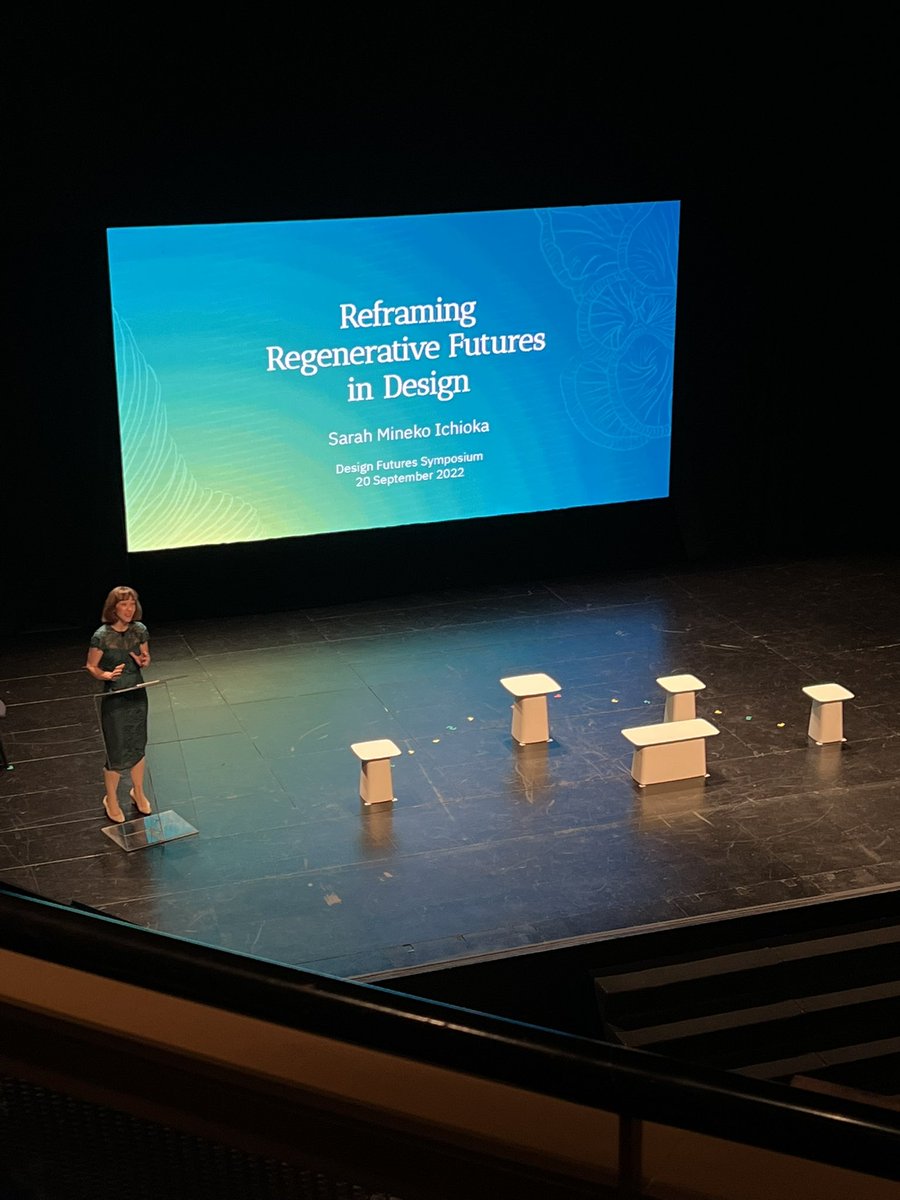 vroniranner's tweet photo. The next panel on #regenerativedesign starts w/ @sarah_ichioka making reference to #fritjofkapra s notion of #weboflife — making a pressing case by Pakistans‘ floods to move beyond current narrow framings of #sustainability #collectivemindsets #designfutures #singaporedesignweek https://t.co/DySS6VqiL8