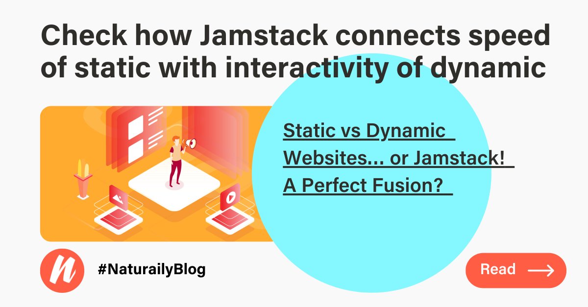 👉 Efficiency, speed and security of #static sites
👉 Full interactivity and UX customization of #dynamic sites

#Jamstack websites are dynamically generated static sites

This is what we call a synergy! ☄️

✍️ Read on: naturaily.com/blog/static-vs…

#NaturailyBlog #WebDev