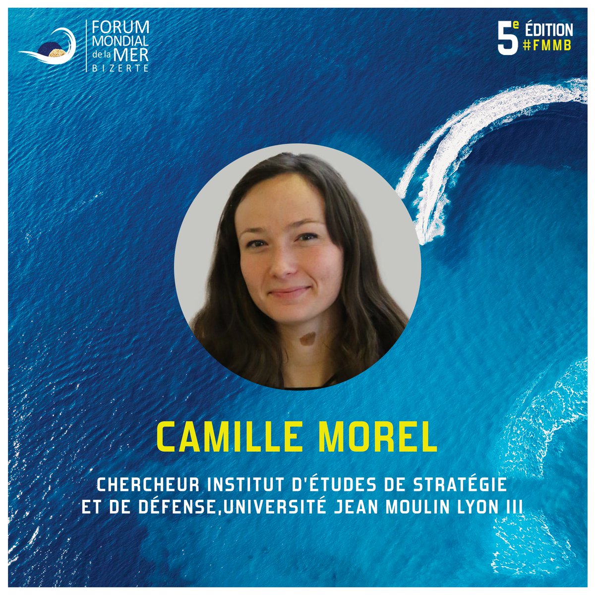 FMBizerte's tweet image. ⏳[J-3]⏳
⚓𝐂𝐚𝐦𝐢𝐥𝐥𝐞 𝐌𝐨𝐫𝐞𝐥 nous fera l'honneur d'être parmi nos guests speakers pour cette nouvelle édition du Forum Mondial de la Mer - Bizerte.
🔜Pour participer en ligne à cette 5ème édition, inscrivez-vous sur le lien suivant: forumdelamerbizerte.com/inscription/ 🌊⛵🐟