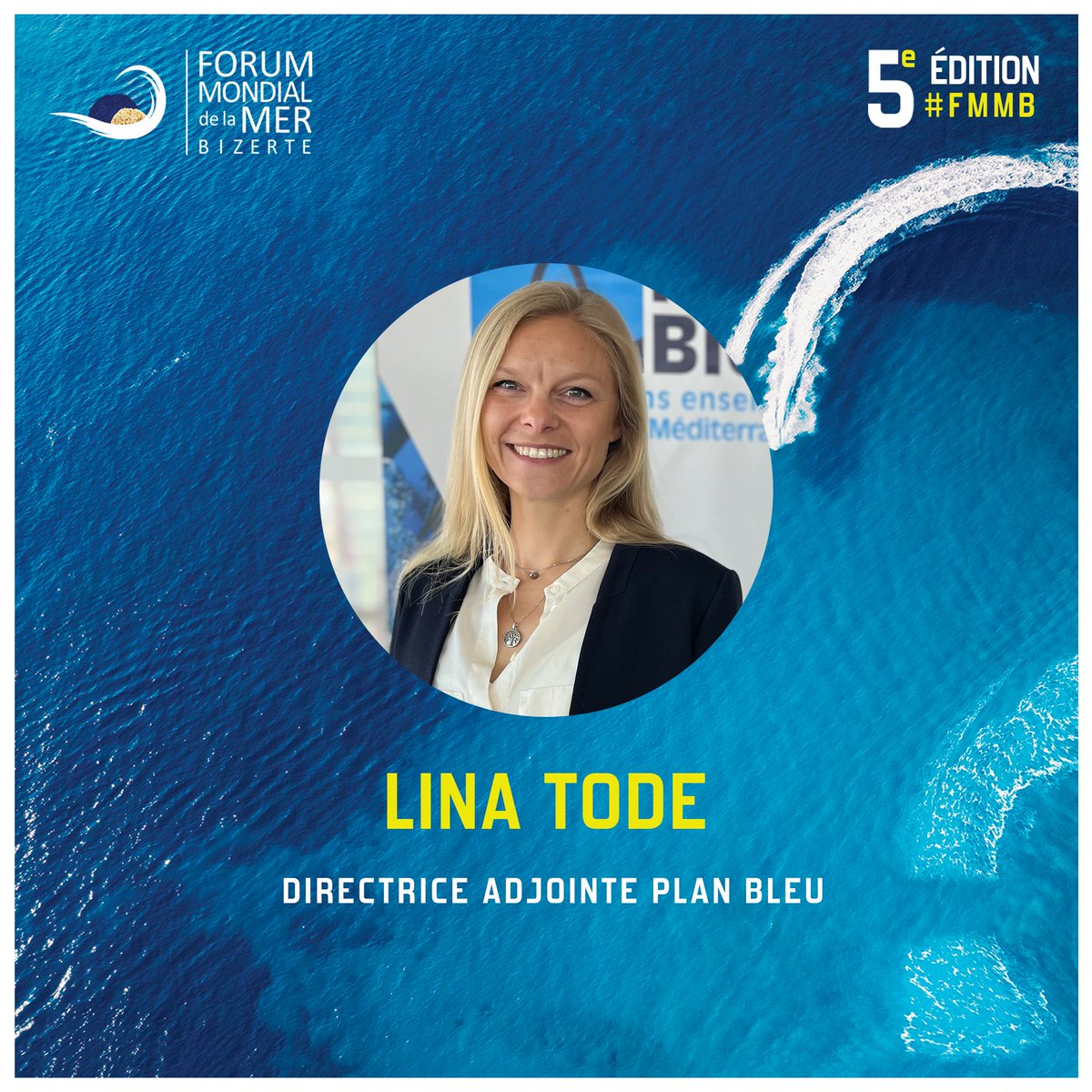 FMBizerte's tweet image. ⏳[J-3]⏳
⚓𝐋𝐢𝐧𝐚 𝐓𝐨𝐝𝐞 nous fera l'honneur d'être parmi nos guests speakers pour cette nouvelle édition du Forum Mondial de la Mer - Bizerte.
🔜Pour participer en ligne à cette 5ème édition, inscrivez-vous sur le lien suivant: forumdelamerbizerte.com/inscription/ 🌊⛵🐟