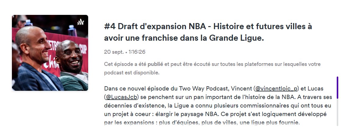 PodcastTwoWay's tweet image. WE BACK BABY. 

Le nouvel épisode du Two Way est enfin dispo

Anchor, Spotify, Podcast Addict, Apple Podcast... Les liens sont en dessous 

Bonne écoute