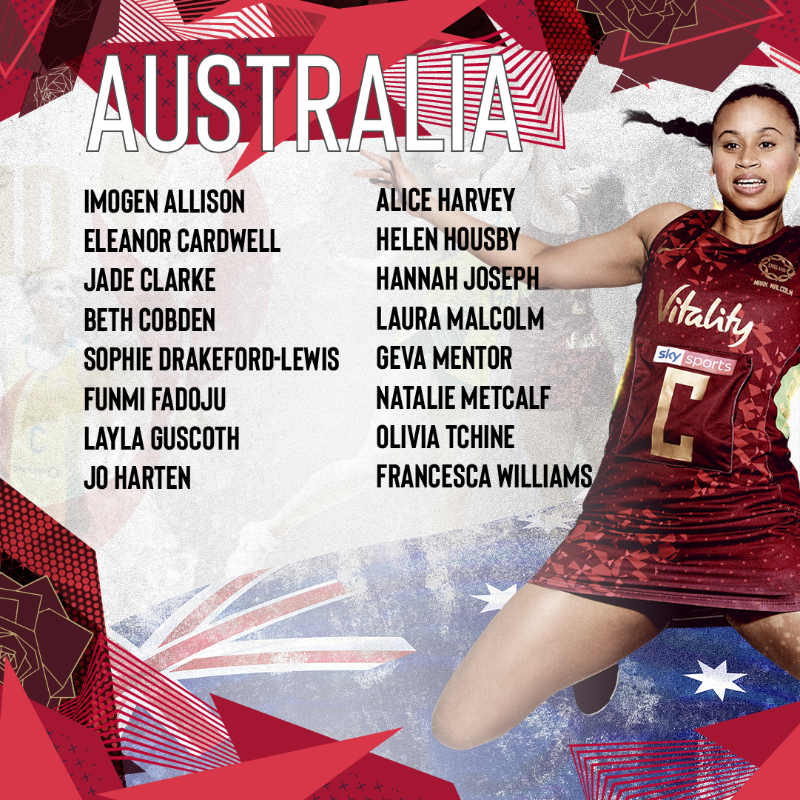 EnglandNetball's tweet photo. 🇺🇬 Vitality Netball International Series vs. Uganda
🇦🇺 Australia Series
🌍 Fast5 World Series

As @NetballWorldCup preparations step up, some new faces are set to take to the international stage for the Vitality Roses in the coming months 🌹

See who @JessThirlby has selected 👇