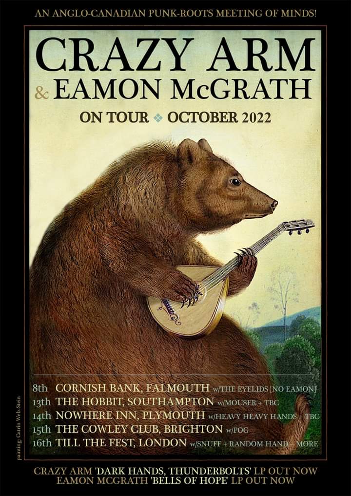 We mini-tour in October! With Canada's ace rootsy troubadour <a href="/eamonmcgrath/">Eamon McGrath</a>. Can't wait! 🖤

Falmouth | Southampton | Plymouth | Brighton | London