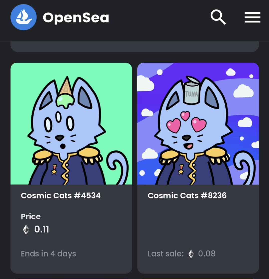 spcld2k's tweet photo. 43 total in the collection!! The rarest trait of them all!! Only one listed on discount at .11 Even @studiomccann doesn't own an Blue Boy! @CosmicCats_ #Blueadmirals show your cats and let's get everyone in a Twitter chat together!! #Catstogetherstrong #CatWars #cosmiccats https://t.co/W1Let8KrjK