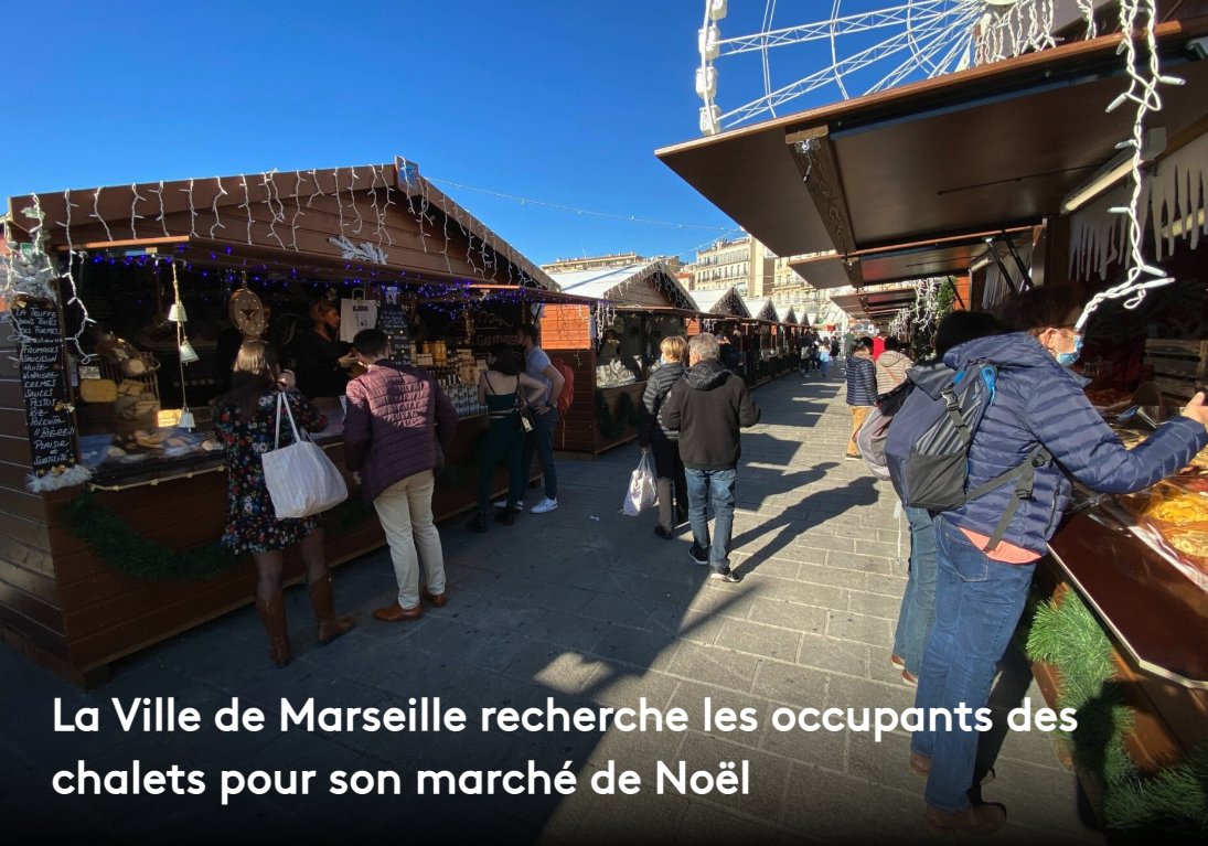 MadeMarseille's tweet photo. 🎄 Vente de marrons grillés, installation d'un manège... le marché de Noël reviendra le 19 novembre sur le Vieux-Port. La Ville de Marseille lance un appel à candidatures pour l’occupation des chalets.

Nos infos ⤵
https://t.co/4p40MHBspE https://t.co/fnu8ndpk9A
