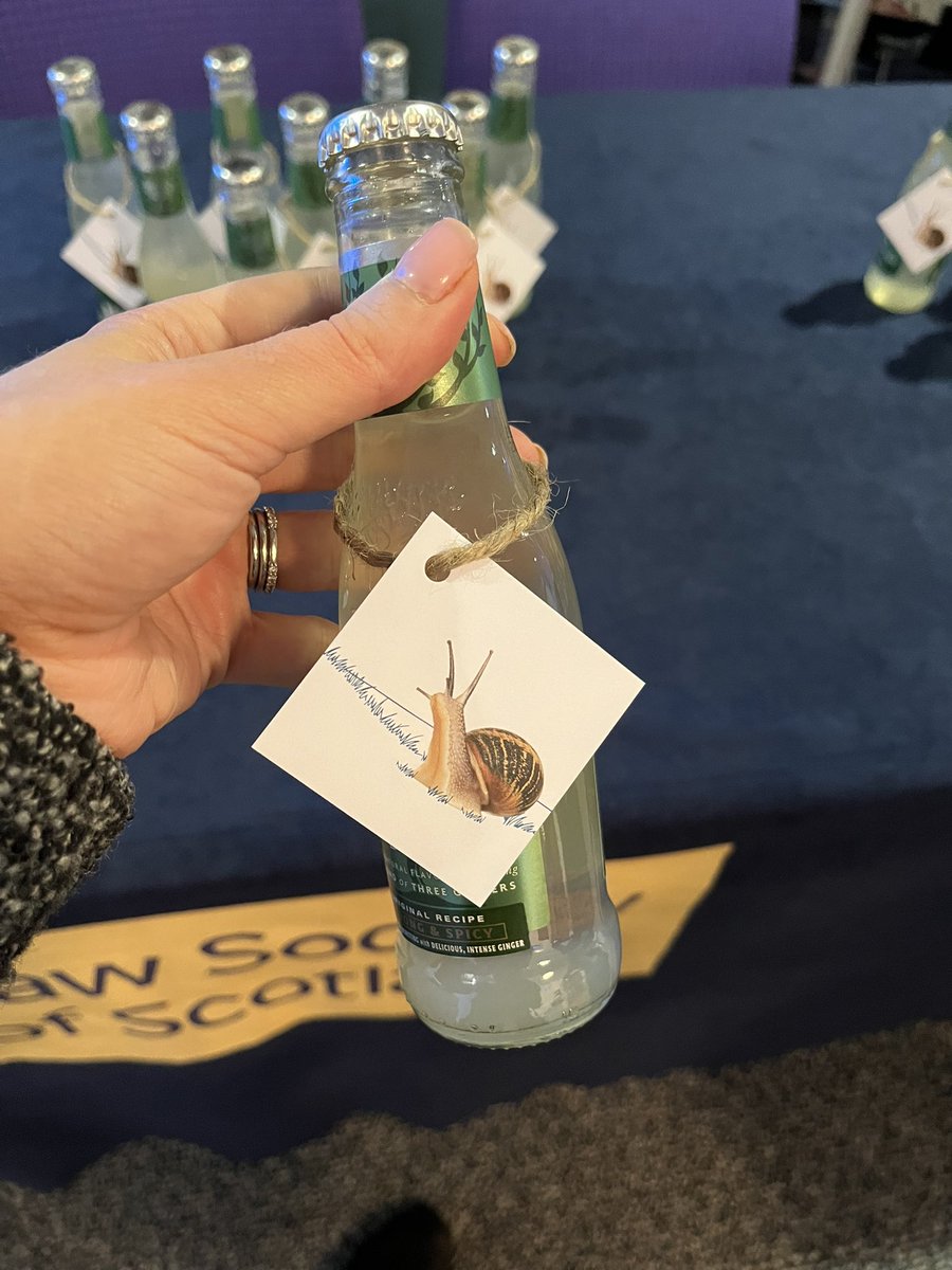Naomi_Pryde's tweet photo. Check out @Lawscot ‘s stand at #ICCAEdinburgh2022 A brilliant nod to the foundation of the law of delict / tort with their ginger beer complete with a snail! #DonoghuevStevenson
#LookToScotland https://t.co/u8hhuS5IPq