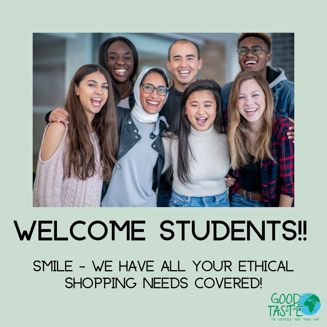 Welcome students! Check out our most recent blog post for all your ethical essentials! goodtaste.org.uk/2022/09/12/wel…
#sheffielduniversity #sheffieldhallamuniversity <a href="/sheffstudent/">Sheffield Student</a> <a href="/sheffielduni/">The University of Sheffield</a> @hallamunion <a href="/sheffhallamuni/">Sheffield Hallam University</a> <a href="/ShefCU/">Sheffield Uni CU</a>