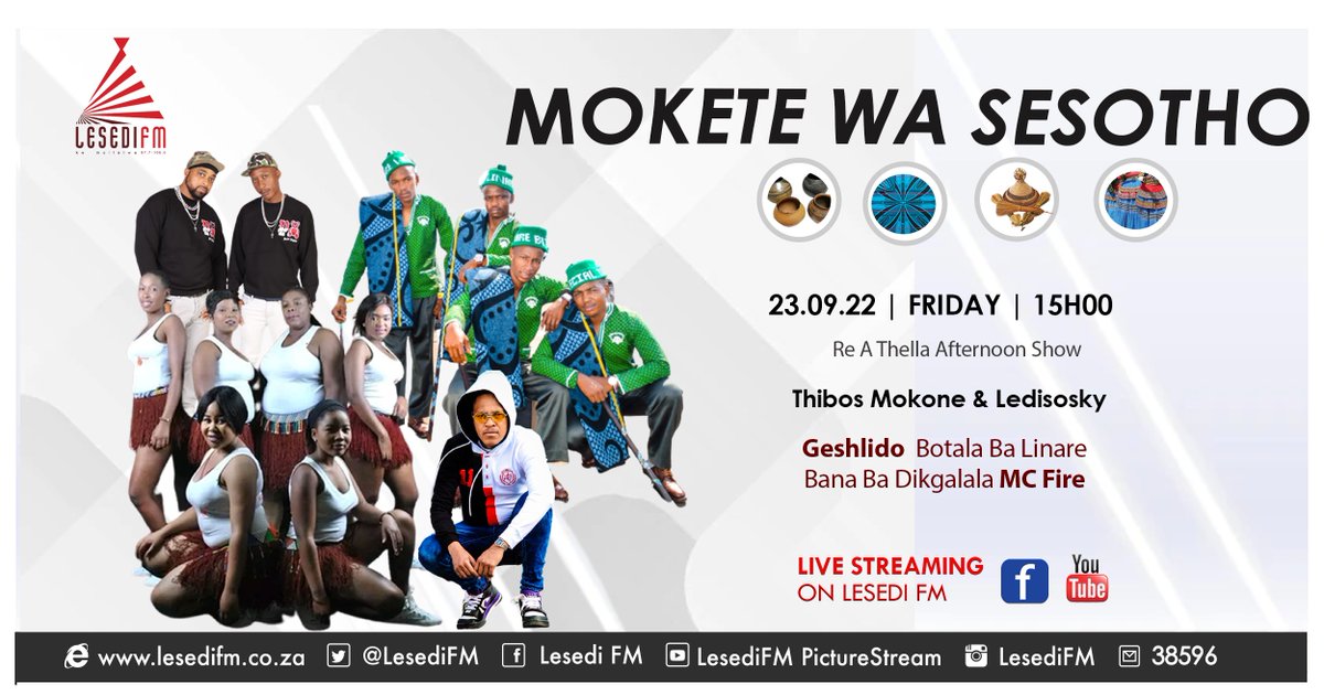 LesediFM's tweet photo. Re keteka letatsi la botjhaba ka #MoketeWaSesotho ho #ReaThella326 le @Thibos_Mokone  le @LediSosky. 
Dibini: #Geshlido #DikgalalaTsaOrangeFarm #BotalaBaLinare #MCFire https://t.co/OKBr4KefHz