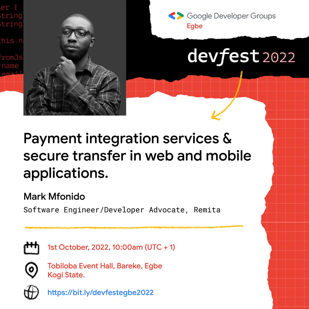 gdgegbe's tweet photo. #MeetOurSpeaker

Mark (@MfonidoMark) is a Software Engineer, and Developer Advocate at Remita. He is passionate about building communities. He's currently the Lead Organizer of OSCA &amp; GDG Ikot-Ekpene

#devfest2022 #devfestegbe2022 https://t.co/ZaCSrdZdJw