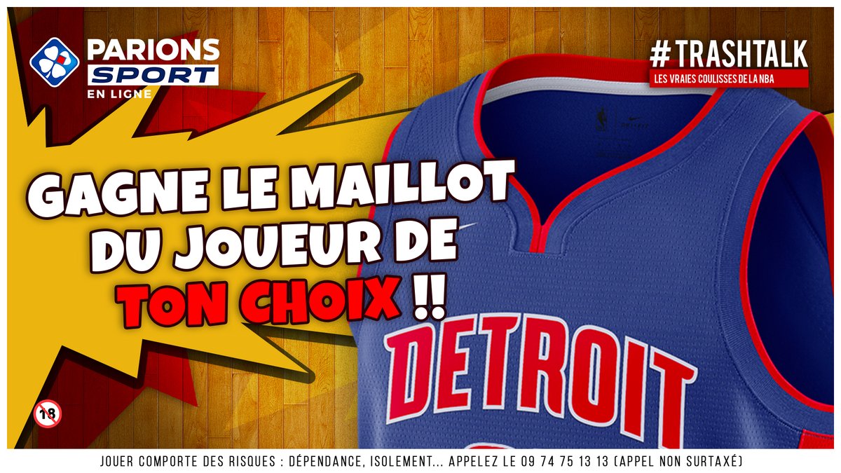 🎁 JEU-CONCOURS ! 🎁 Avec les #30PREVIEWSEN30JOURS, TrashTalk et ParionsSport te font gagner 1 maillot par jour !! 😱 🚨 GAGNE LE MAILLOT DU JOUEUR DE TON CHOIX CHEZ LES PISTONS !! 🚨 Pour participer : 1⃣ RT CE TWEET 2⃣ FOLLOW @TRASHTALK_FR ET @PARIONSSPORT (TAS LE 27/09)