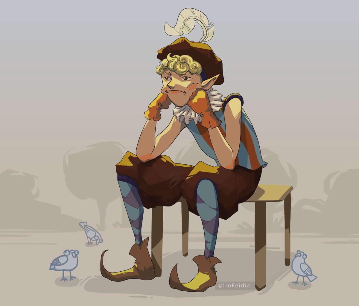 IroFeidia's tweet photo. A bored elf. 
Practicing a more stylized look but make it ~fantasy
.
.
#digitalart #fantasyart https://t.co/YMlBPPHKPA