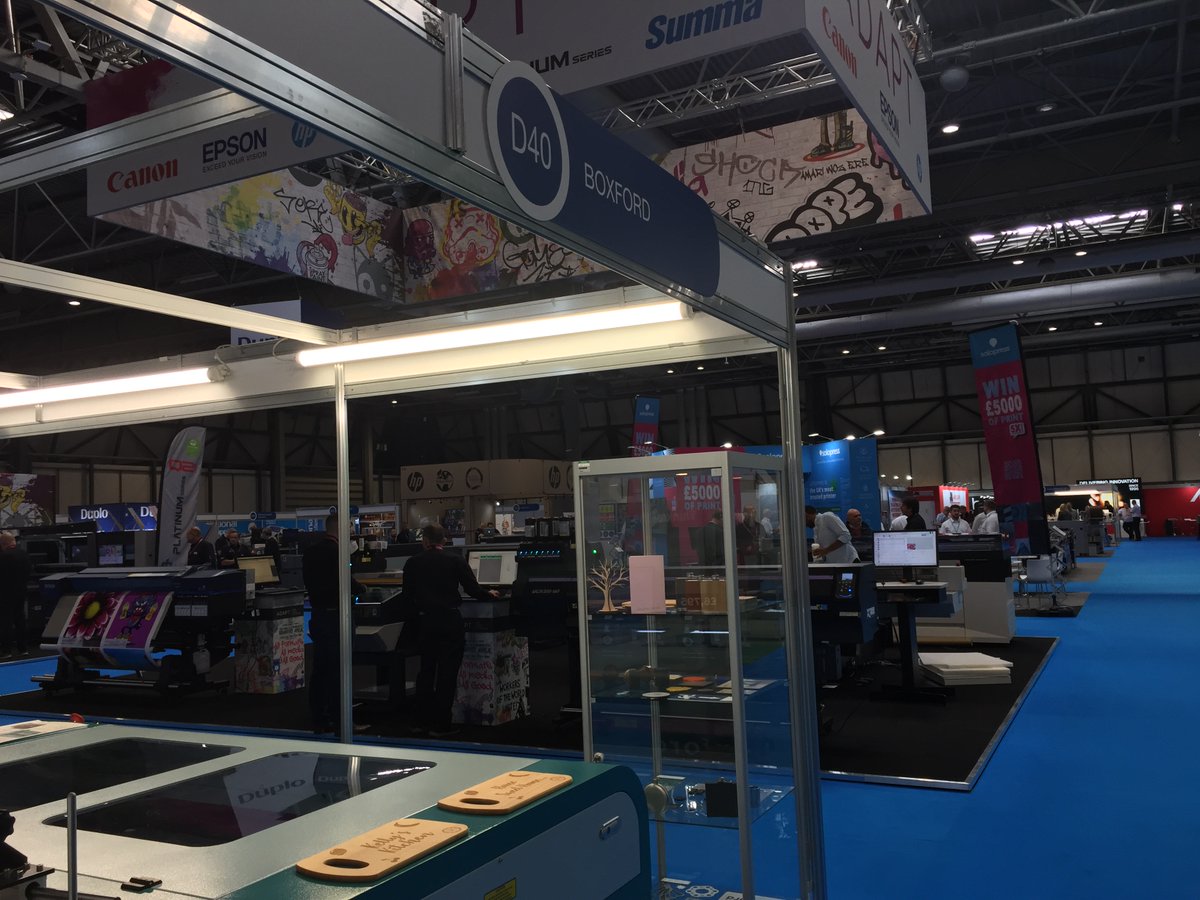 BoxfordLtd's tweet photo. Day 1 @theprintshow 😀 https://t.co/xGfYizLf4F